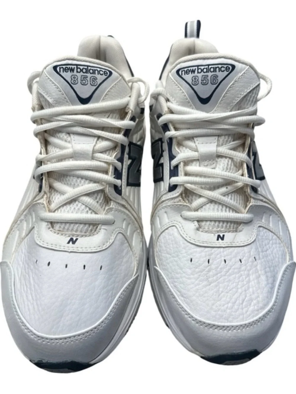 New Balance 856 MX856WN White/Navy Leather Low Top Men's Rollbar Sneakers